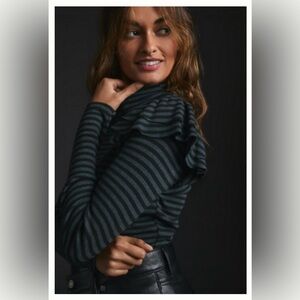 Anthropologie/T.La Ruffled Turtleneck Top